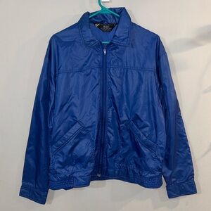 Sears Vintage Blue Windbreaker Jacket 100% Nylon